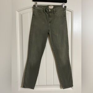 L’AGENCE Margot High Rise Skinny Jeans Size 26 Olive Green
